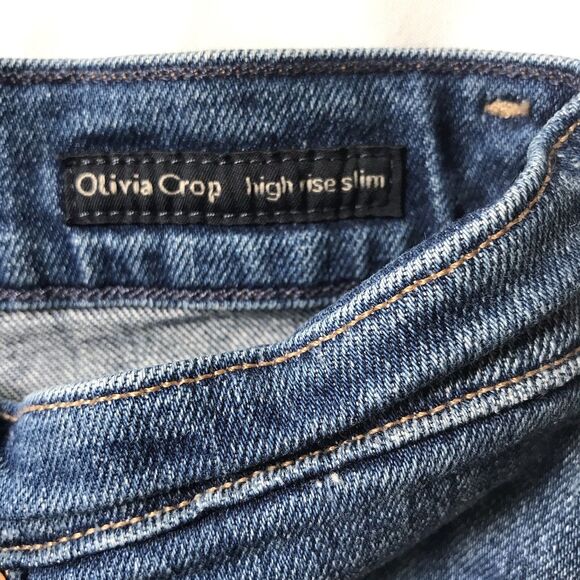 Citizens Of Humanity Olivia Crop 27 Blue Denim Jeans High Rise Slim Button Fly - Picture 3 of 14